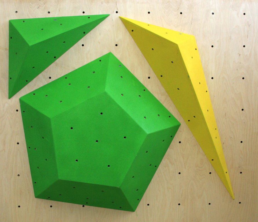 wooden volumes for climbing walls